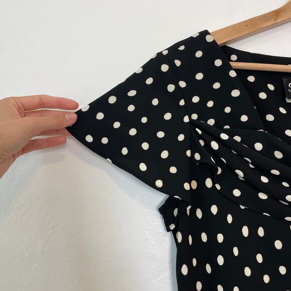 Vintage 90s – Boat Neck Polka Dot Midi Dress - Picture 4 of 8